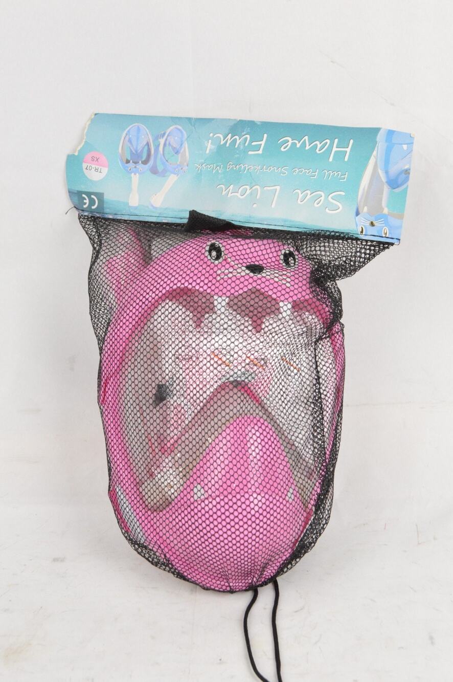 Kids Full Face Snorkel Mask Pink Sea Lion TR-07 XS Snorkeling Mask